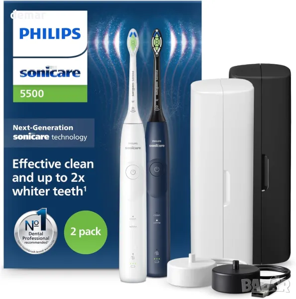Електрическа четка за зъби Philips Sonicare 5500, 2 бр,модел HX7119/01, снимка 1