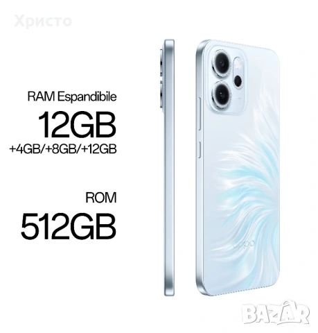 НОВО!!! OPPO Reno14 FS 5G, 12GB, 512GB, Opal Blue , снимка 3 - Други - 53346274
