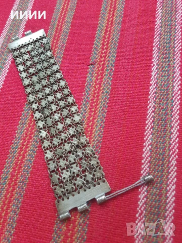 Сребърна гривна верижка възрожденска , снимка 3 - Антикварни и старинни предмети - 53396230