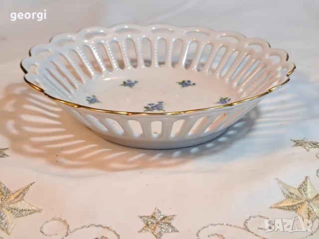 ажурна порцеланова чиния Lichte 33/2, снимка 2 - Чинии - 53430398