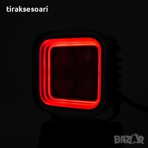 30W LED Халоген FLOOD – Бял Работен Фар с Жълта и Червена DRL Светлина 12V/24V, снимка 7 - Аксесоари и консумативи - 52790253