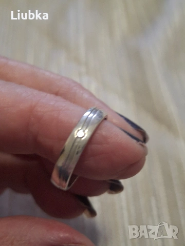 сребърна халка с цирконче, снимка 2 - Пръстени - 53389641