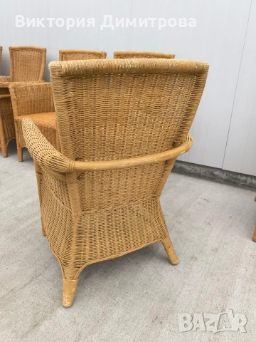 Комплект ратан - 6 броя кресла, снимка 8 - Градински мебели, декорация  - 53586992