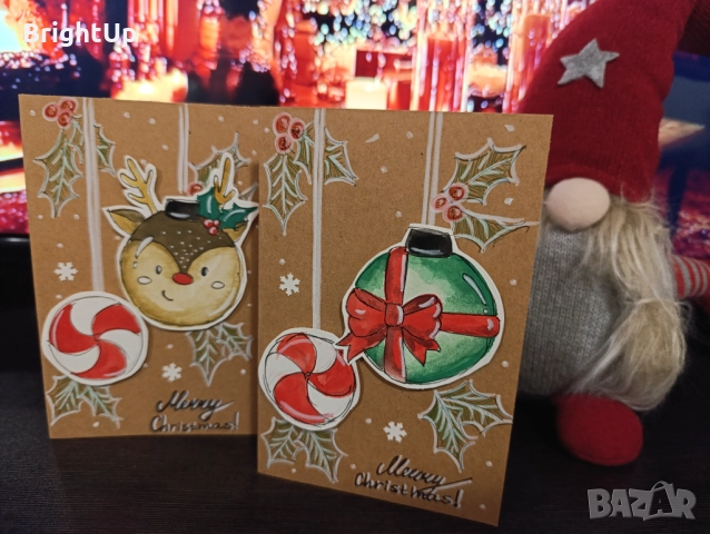 Ръчно рисувани картички, с плик , снимка 2 - Други - 52586075