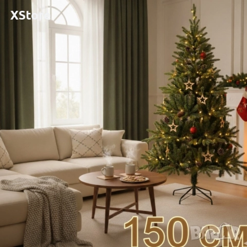 Красива Коледна елха с естествено излъчване, снимка 3 - Декорация за дома - 52224879