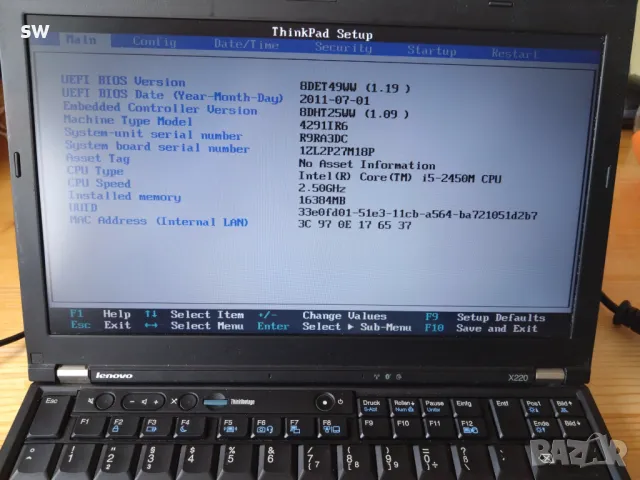 лаптоп Lenovo Thinkpad x220 IPS 16gb-RAM 240gb-ssd, снимка 4 - Лаптопи за работа - 49841905