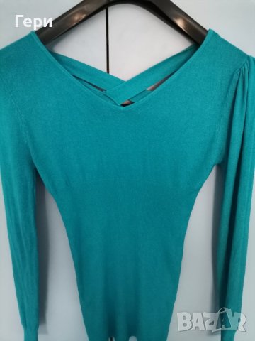 Блузка в цвят тюркоаз, снимка 4 - Блузи с дълъг ръкав и пуловери - 43127920