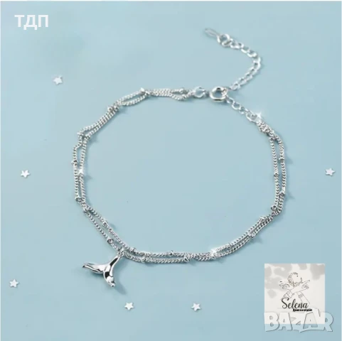 Сребърни гривни за глезен, снимка 3 - Гривни - 50910973