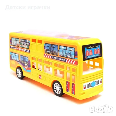 Детски двуетажен Автобус фрикционен , снимка 2 - Коли, камиони, мотори, писти - 49788384