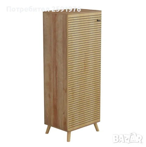 Шкаф за обувки Puzzle-home HM8954, ПДЧ, Натурален, 50Χ38Χ135Hcm., снимка 1