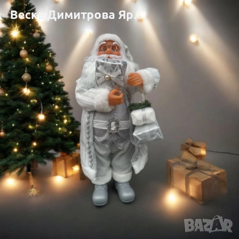 Дядо Коледа в сребристо – празнична фигура, която носи магия и уют у дома (50 / 70 / 90 см), снимка 17 - Декорация за дома - 52774436