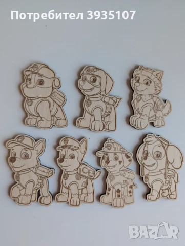 Дървени фигурки за оцветяване Пес патрул, снимка 2 - Фигурки - 50843028