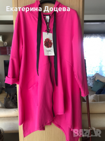 Цикламен дълъг асиметричен суичър, снимка 8 - Суичъри - 36430690