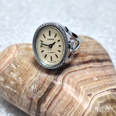 Дамски Механичен Часовник-Пръстен CHAIKA 17 Jewels СССР, снимка 9 - Дамски - 49315763