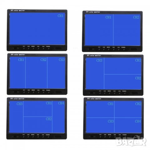 9" Камера за паркиране задно виждане, камера за заден ход с разделяне на екрана на четири парктроник, снимка 2 - Аксесоари и консумативи - 37377453