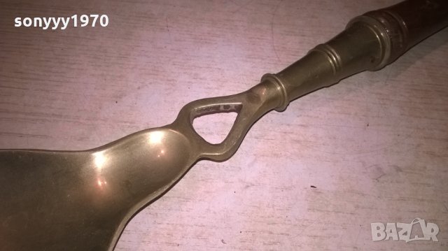 ГОЛЯМА РЕТРО ЛЪЖИЦА-МЕД/МЕСИНГ/ДЪРВО-ВНОС ФРАНЦИЯ, снимка 10 - Колекции - 27110999