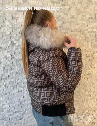 Дамско зимно яке с естествен пух на качулката Louis Vuitton🔝Fandi🔝Burberry Код D1536, снимка 7 - Якета - 48351339