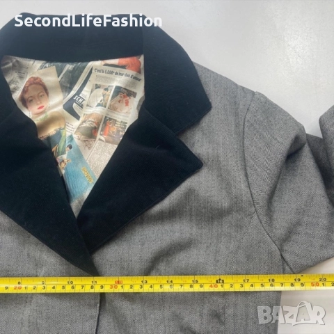 Дамско сако Anatopik двулицево винтидж стил размер M, кадифено, памучно, снимка 4 - Сака - 52262535