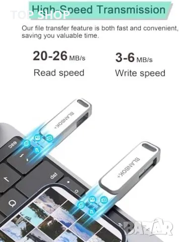 Нова Флашка за телефон 128GB памет за iPhone/Android/PC Бърз Трансфер, снимка 2 - Друга електроника - 49530537