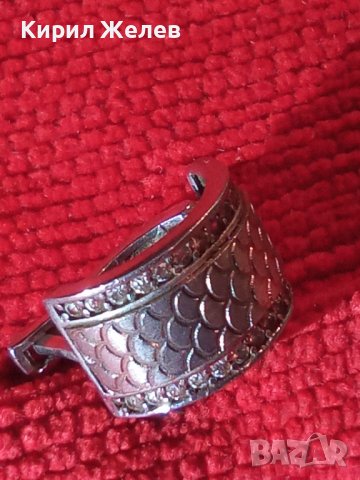 СТАРА СРЕБЪРНА ОКСИДИРАНА ОРНАМЕНТИРАНА ОБЕЦА СРЕБРО 925 АНГЛИЯ АРТ НУВО СТИЛ 25930, снимка 15 - Обеци - 35736262