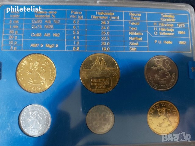 Финландия 1986 - Комплектен сет, снимка 2 - Нумизматика и бонистика - 37792465