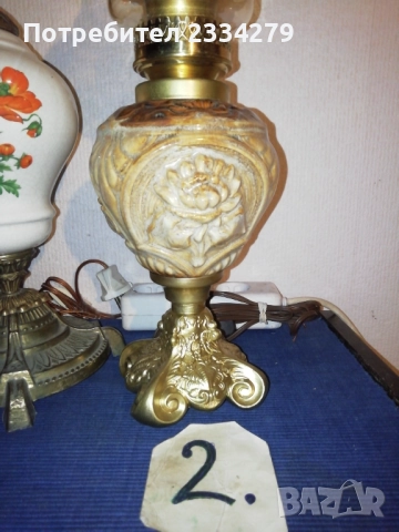 Стари порцеланови и мраморни настолни лампи. , снимка 4 - Настолни лампи - 52062898