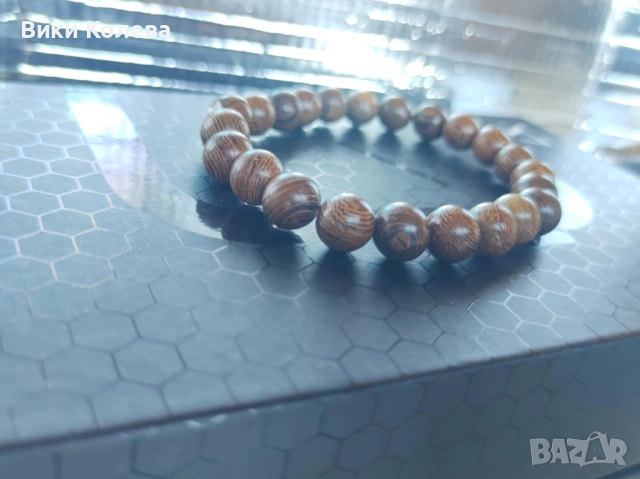 Гривна от eстествено  дърво, снимка 2 - Гривни - 52799073