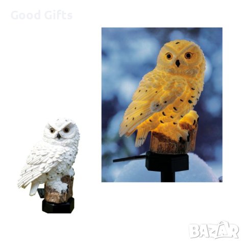 ПРОМО LED Соларна лампа Бухал - Соларна градинска лампа, снимка 2 - Соларни лампи - 40670082