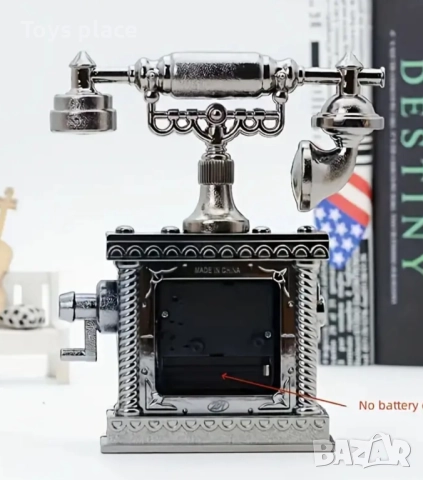 Винтидж телефон часовник, ретро сувенир, снимка 2 - Декорация за дома - 52496022