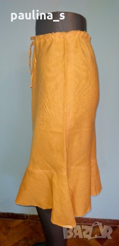 Два броя / Пола с волан / лен и памук , снимка 5 - Поли - 28635526