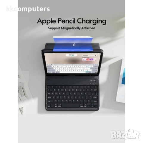 Bluetooth Клавиатура-Калъф за Apple iPad (2025) / 10.9" (2022) - Отделяема, 3 Ъгъла, Съвместим със З, снимка 4 - Калъфи, кейсове - 53071798