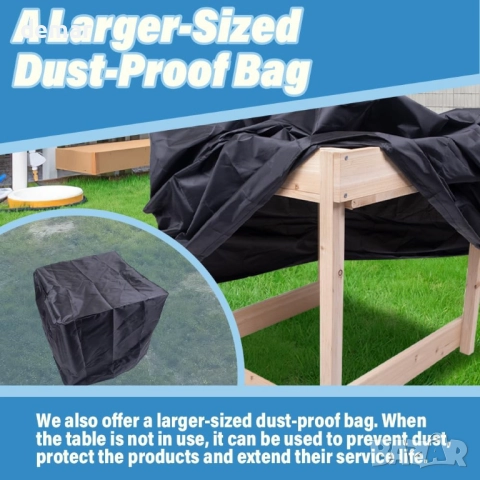 Маса за пясък и вода WodGod, включва голямо прахоустойчиво покривало, снимка 4 - Образователни игри - 52063956