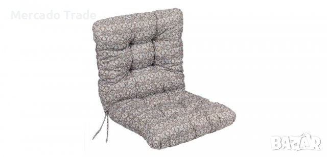 Декоративна външна възглавница за стол с кафяв гръб, 100х50см