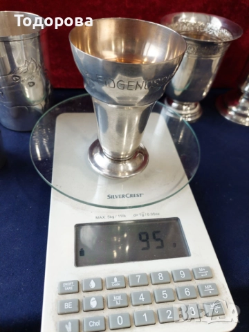 Лот Сребърни чаши,солидно Сребро проба 925-800/сребро,чаша,кана/, снимка 13 - Чаши - 52167811