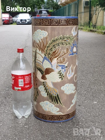 ВАЗА от Сайгон Виетнам РЪЧНО РИСУВАНА с Феникс и Дракон