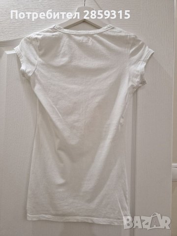 GUESS- оригинална дамска бяла памучна тениска, снимка 5 - Тениски - 37176829