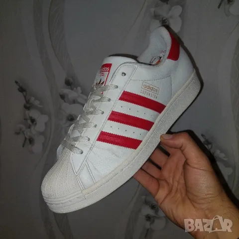 adidas Superstar 'White Scarlet номер 44 2/3  оригинални маратонки / кецове , снимка 6 - Маратонки - 47753508
