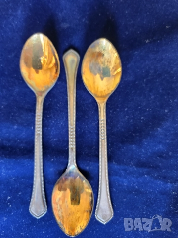 лъжички -12 бр. и вилички -6 бр. позлатени/посребрени мелхиор + лопатки за торта - 4 бр., други,СССР, снимка 2 - Други - 49867675