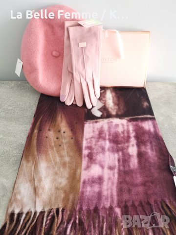 Комплект от кашмирен шал, вълнена барета, топли ръкавици и луксозна кутия, снимка 4 - Шалове - 38116124