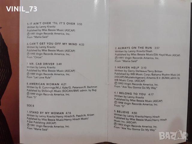  Lenny Kravitz – Greatest Hits, снимка 5 - Аудио касети - 32223443