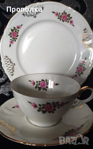 Немски, красив сервиз "Златна дантела с рози", снимка 16 - Сервизи - 43914027