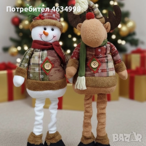 Голяма коледна играчка  Елен, Снежен човек или дядо Коледа - разтягаща до 50см, снимка 2 - Декорация за дома - 52579375