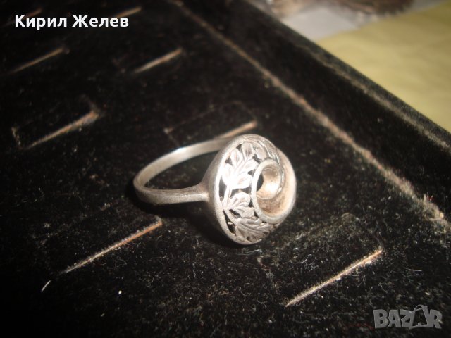 Стар СРЕБЪРЕН РЕТРО АРТ ПРЪСТЕН УНИКАТ РЪЧНА БИЖУТЕРСКА АЖУРНА ФЛОРАЛНА ИЗРАБОТКА СРЕБРО 22725