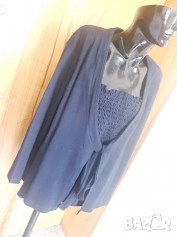 Тъмно синя жилетка с вграден потник за голям бюст 2ХЛ, снимка 2 - Жилетки - 33375142