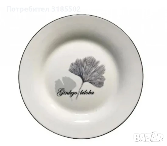 Керамична чиния Ginkgo Biloba, снимка 3 - Прибори за хранене, готвене и сервиране - 51421989