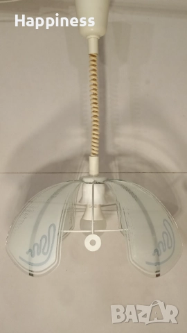 Абажур (Полилей) метален с 4 стъкла, снимка 4 - Лампи за таван - 52866174