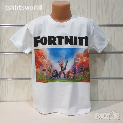 Нова детска тениска в бял цвят с дигитален печат Fortnite, снимка 6 - Детски тениски и потници - 35590239