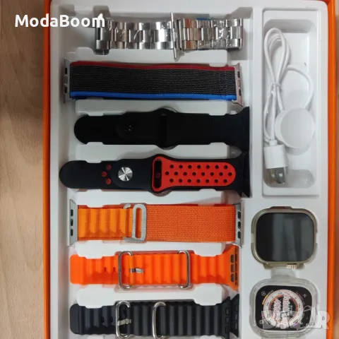 Смарт часовник 2023 New smart watch S100 ultra 7 in 1 strap HD Heart rate exercise fitness tracker , снимка 2 - Смарт часовници - 48763833