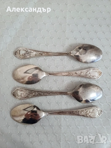 Посребрени лъжички , снимка 2 - Антикварни и старинни предмети - 53443381