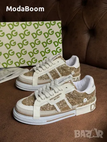 Dolce & Gabbana златисти дамски маратонки , снимка 4 - Маратонки - 48452816